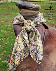 100% Silk CALICO and SPECIAL DESIGN Wild Rags 34"x34"