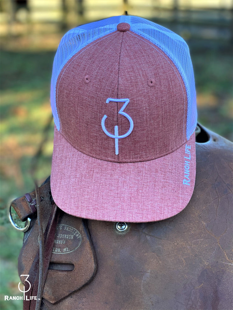 NEW!! 310 Heather Red and White Ranch Life Hat