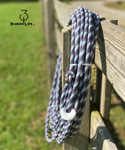 5/16 Waxed Cotton Ranch Rope: Red, White, & Blue