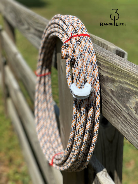 5/16 Waxed Cotton Ranch Rope: Black, Orange, & White – 310 Ranch Life