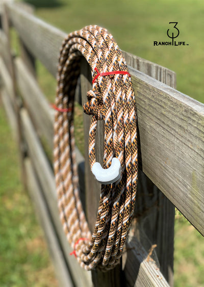 5/16 Waxed Cotton Ranch Rope: Black, Orange, & White