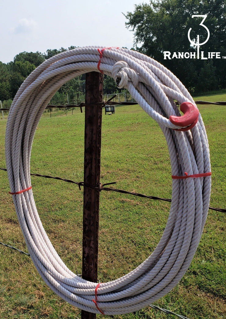 5/16 Waxed Cotton Ranch Rope: White